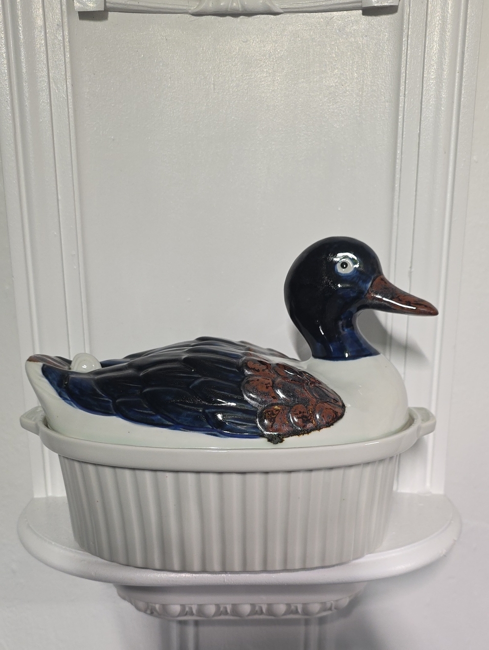 Large Otagiri Oval Covered Duck Casserole Dish Japan